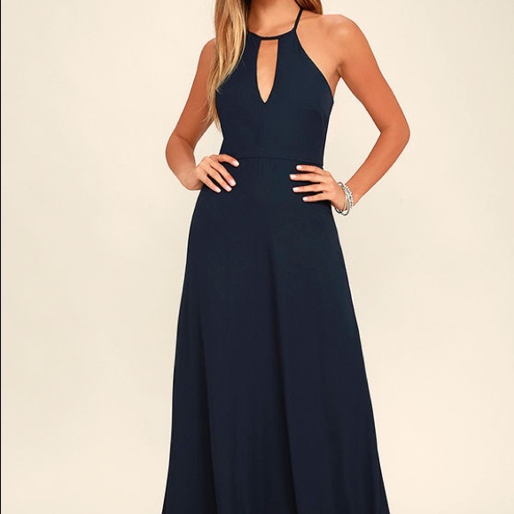 Beauty and grace navy blue maxi Medium
